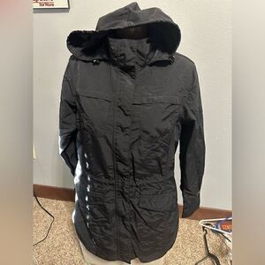 Eddie Bauer Womens Large Black Trench Coat